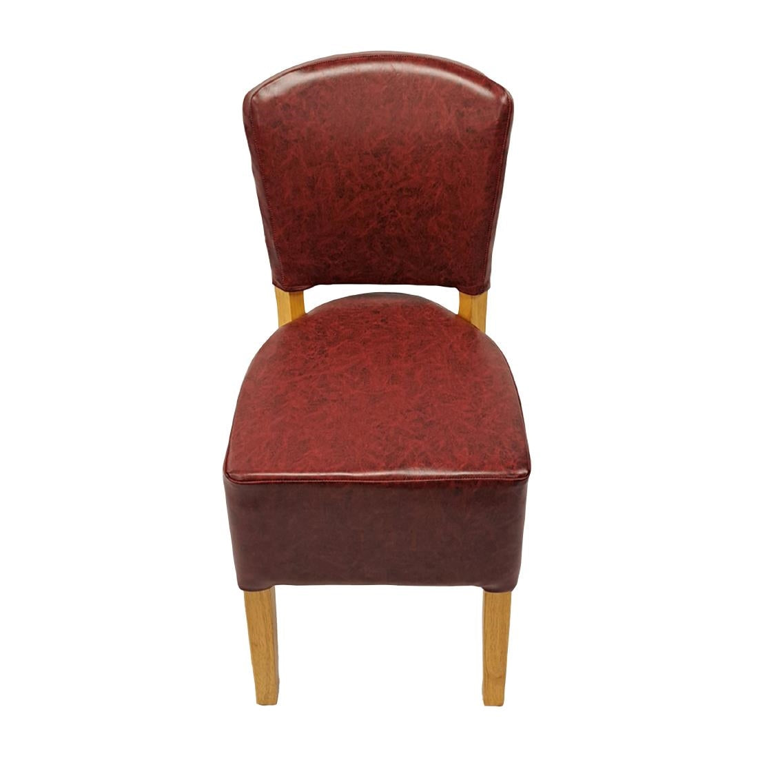 Hanoi Dining Chairs In Soft Oak with Bison Vinyl Bordeaux (2 Pack)