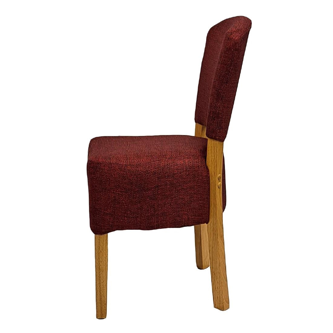 Hanoi Dining Chairs In Soft Oak with Shetland Scarlet Seatpad (2 Pack)