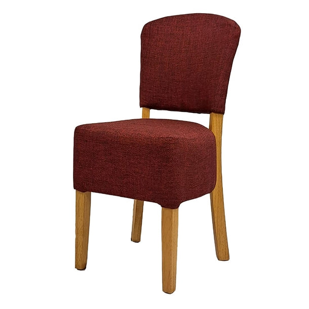 Hanoi Dining Chairs In Soft Oak with Shetland Scarlet Seatpad (2 Pack)