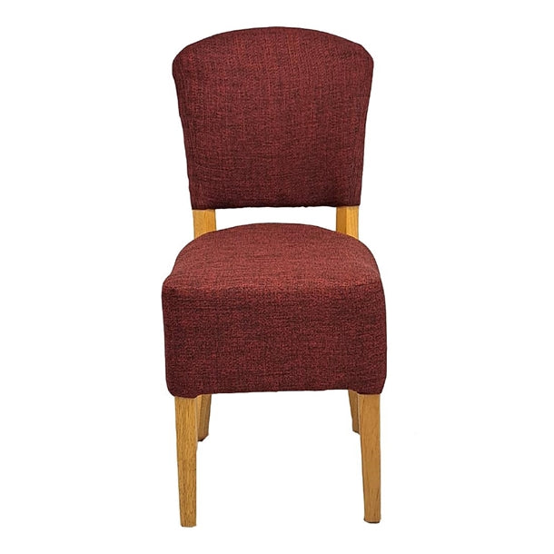 Hanoi Dining Chairs In Soft Oak with Shetland Scarlet Seatpad (2 Pack)