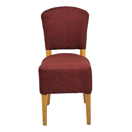 Hanoi Dining Chairs In Soft Oak with Shetland Scarlet Seatpad (2 Pack)