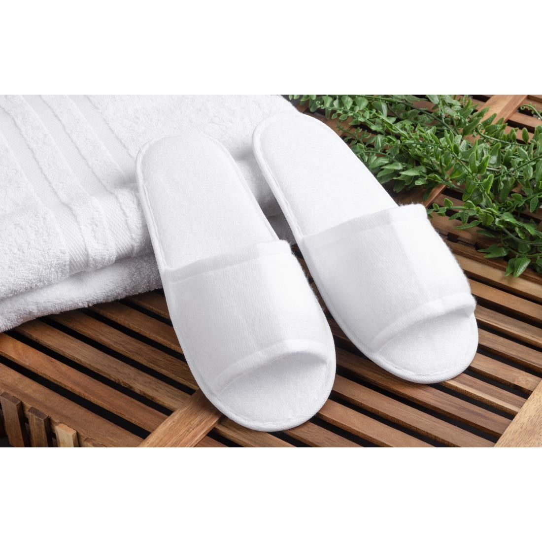Mitre Essentials Slipperlite Open Toe Slippers White