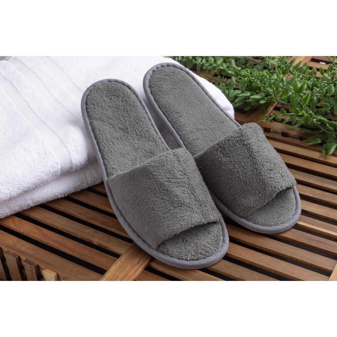 Mitre Comfort Vienna Open Toe Slippers Grey