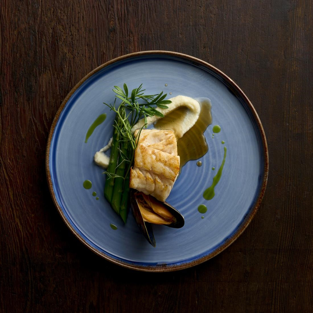 Dudson Harvest Indigo Walled Plates 210mm (6 Pack)