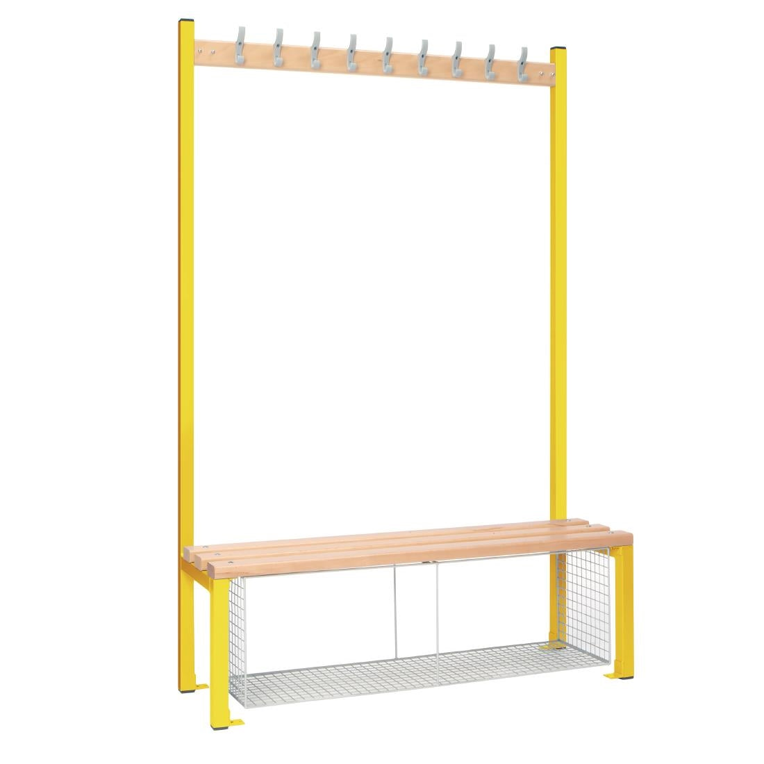 Single-Sided Island Seating with Mesh Tray Yellow 1200mm