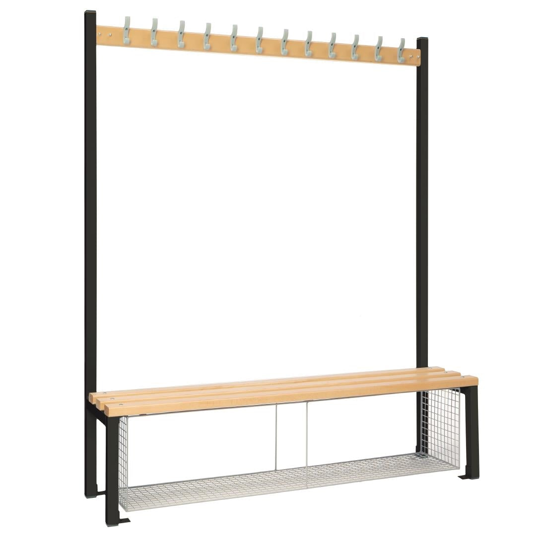 Single-Sided Island Seating with Mesh Tray Black 1500mm