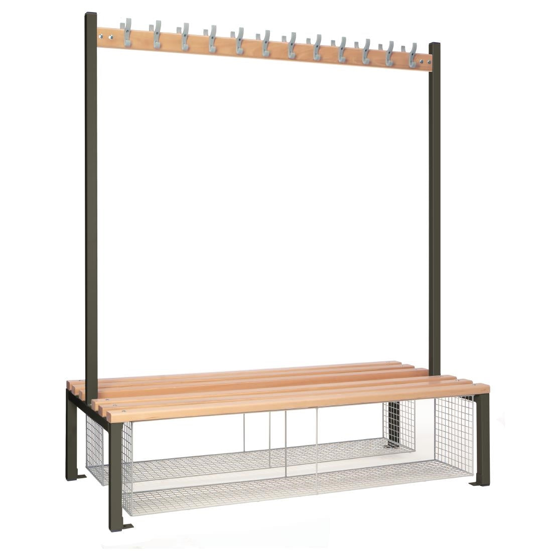 Double-sided Island Seating with Mesh Tray Dark Grey 1500mm