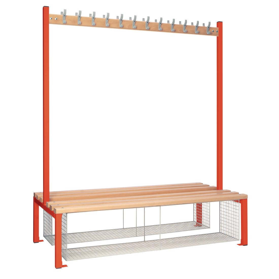 Double-sided Island Seating with Mesh Tray Red 1500mm