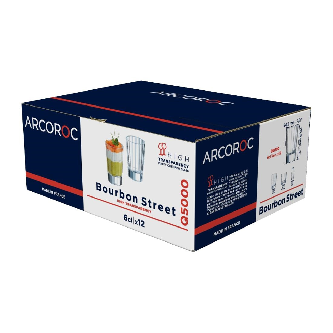 Arcoroc Bourbon Street Shot Glasses 60ml (24 Pack)