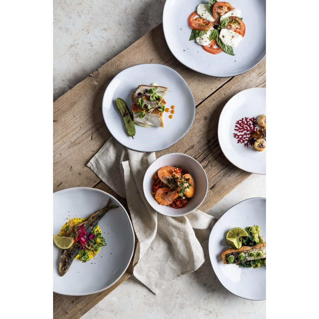 Olympia Raw Recycled Clay Coupe Plates Charcoal 260mm (6 Pack)