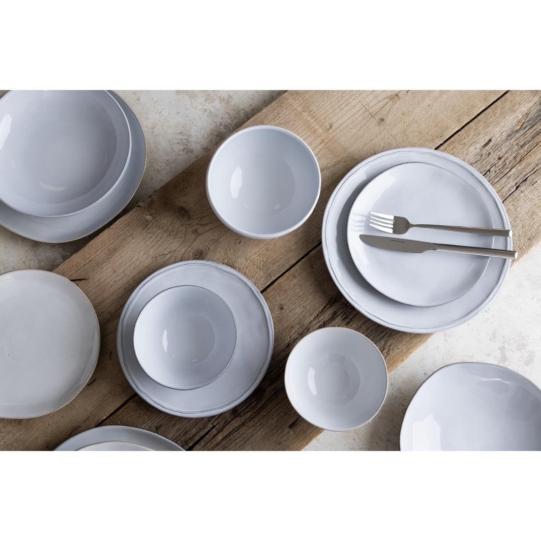 Olympia Raw Recycled Clay Deep Bowls White 160mm (6 Pack)