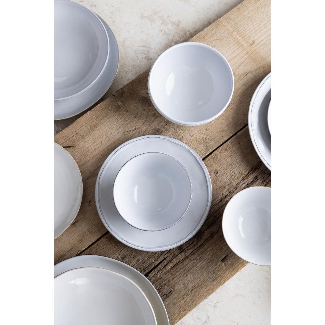 Olympia Raw Recycled Clay Coupe Plates White 220mm (6 Pack)