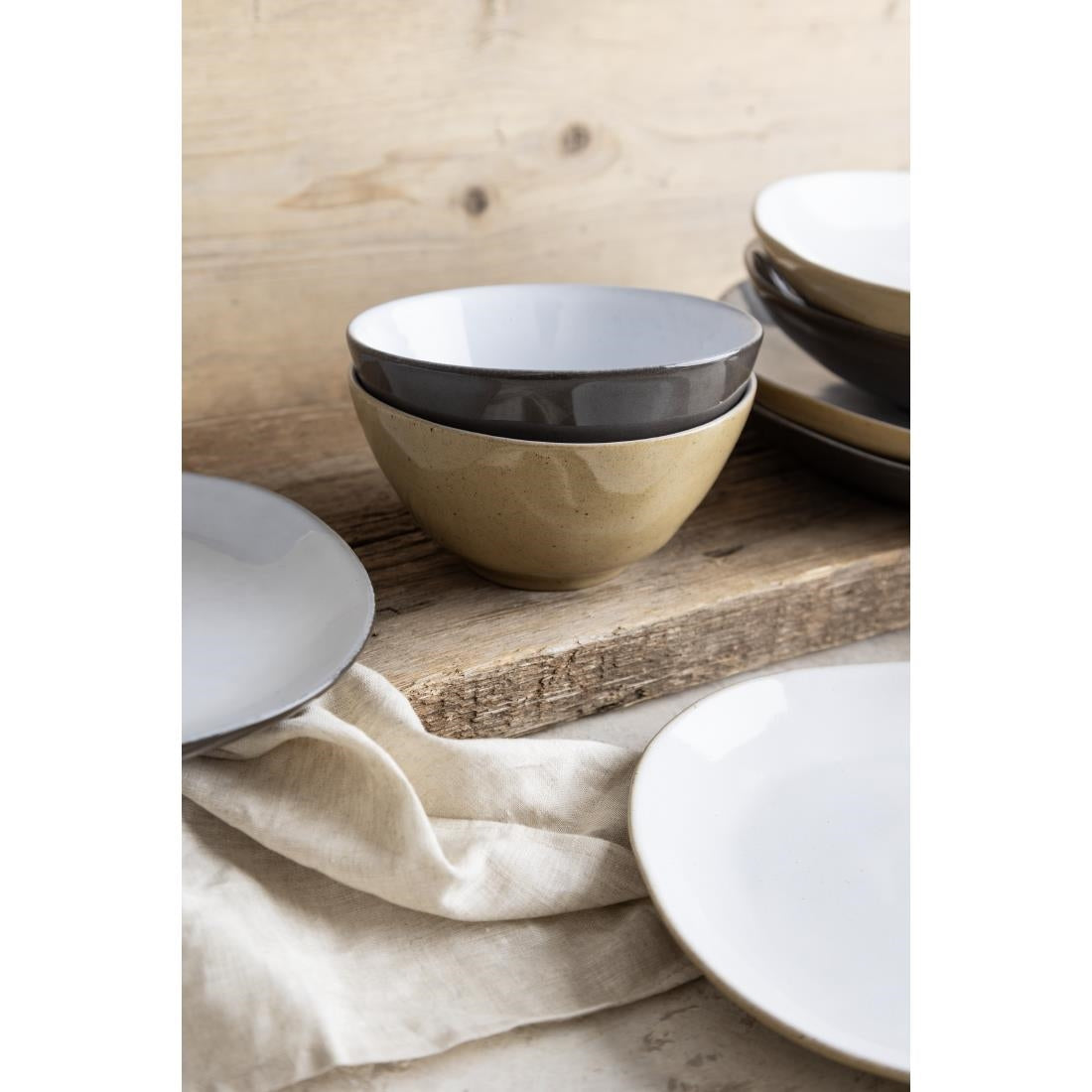 Olympia Raw Recycled Clay Deep Bowls Natural 140mm (6 Pack)