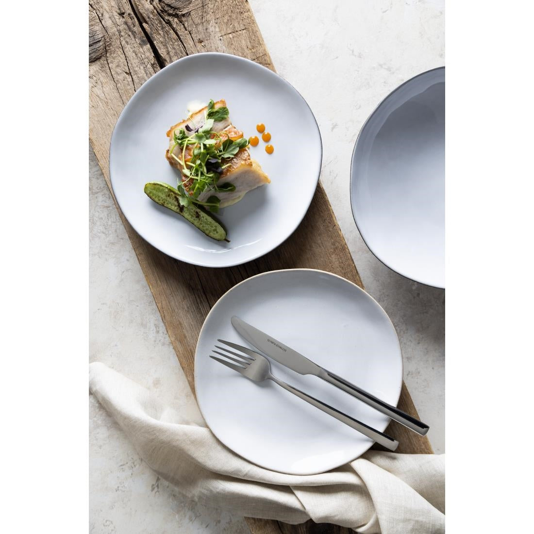 Olympia Raw Recycled Clay Coupe Plates Charcoal 220mm (6 Pack)