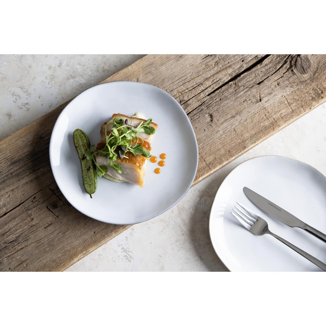 Olympia Raw Recycled Clay Coupe Plates Charcoal 220mm (6 Pack)