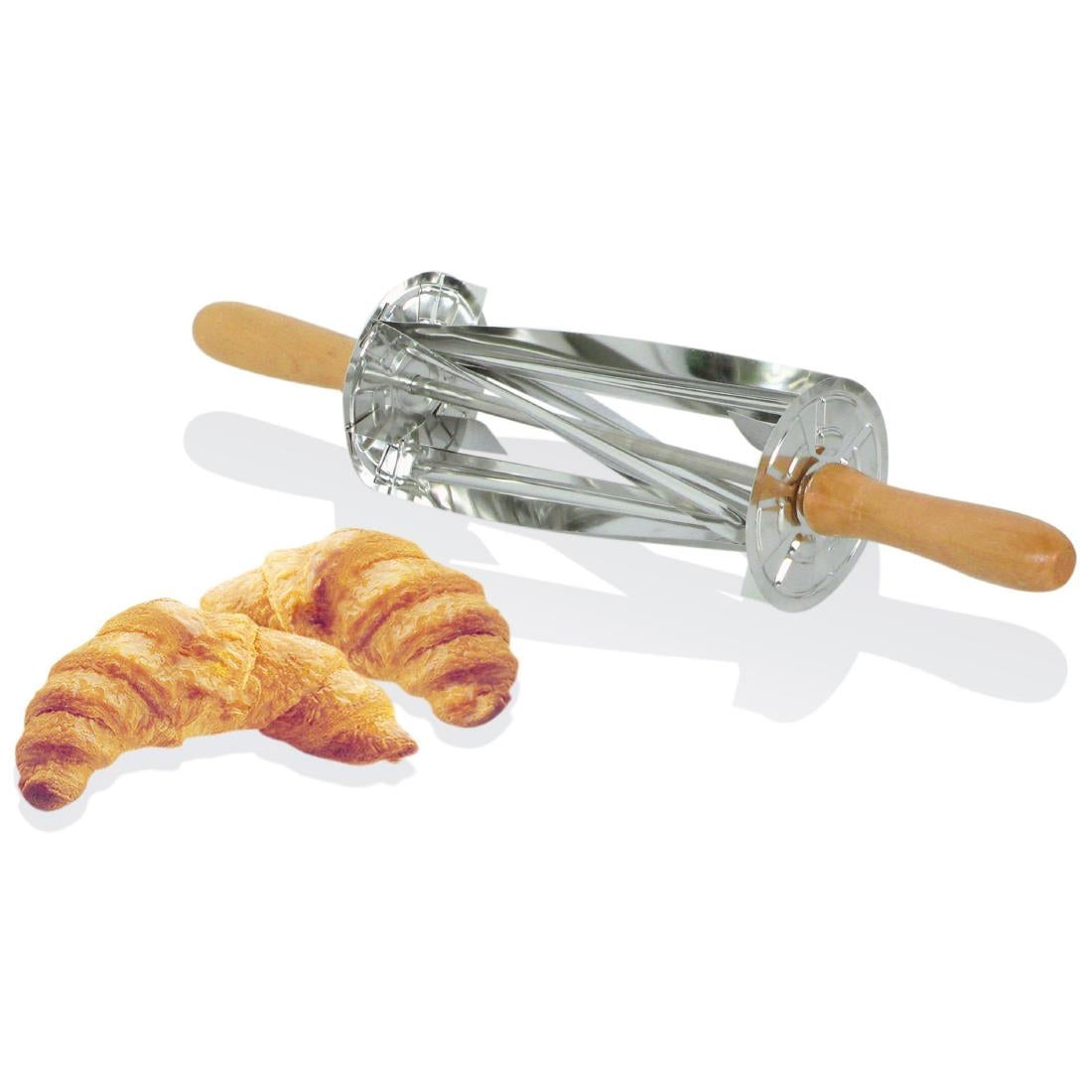 Gobel Stainless Steel Croissant Roller Cutter with Wooden Handle 510x95x95mm
