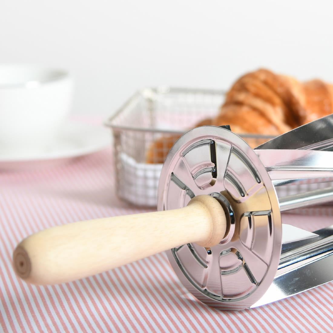 Gobel Stainless Steel Croissant Roller Cutter with Wooden Handle 510x95x95mm