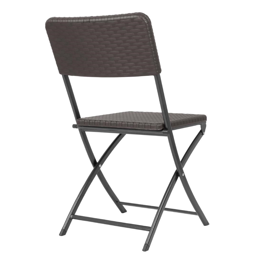 Bolero Rattan Folding Chairs Brown (2 Pack)