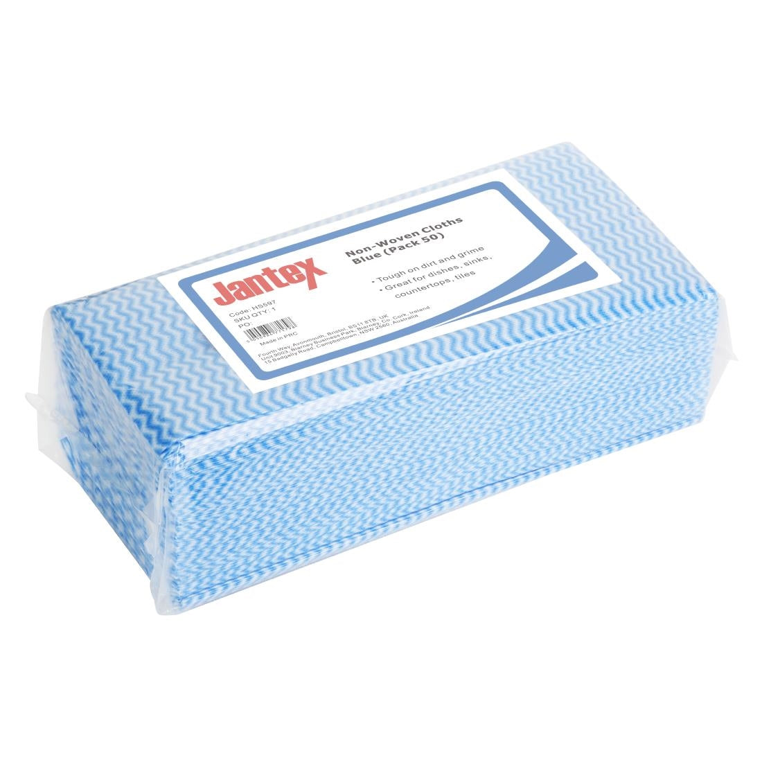 Jantex Non-Woven Cloths Blue (50 Pack)