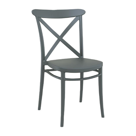 Cross Side Chairs Dark Grey (2 Pack)