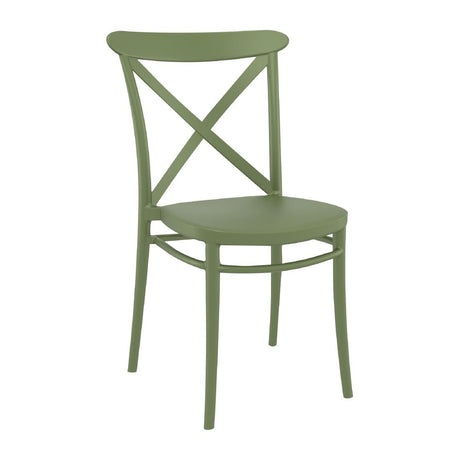 Cross Side Chairs Olive Green (2 Pack)