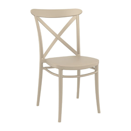 Cross Side Chairs Taupe (2 Pack)