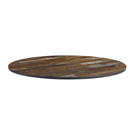 Extrema Round Planked Vintage Wood Table Top 600mm