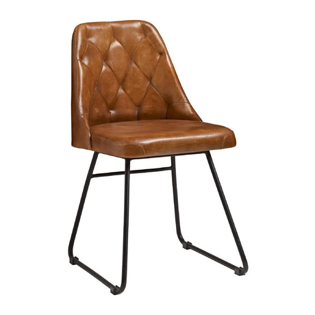 Harland Side Chairs Leather Bruciato (2 Pack)
