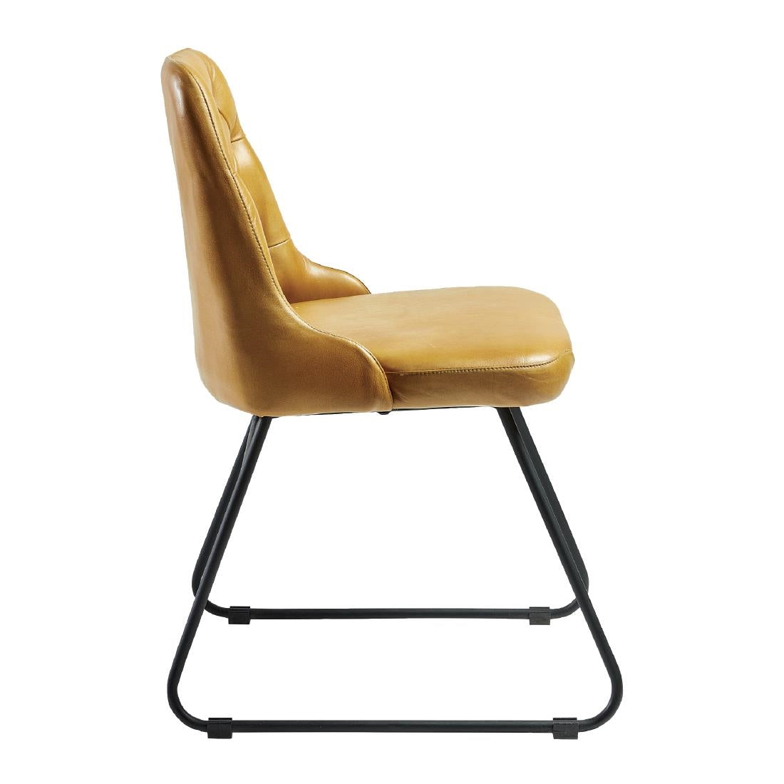 Harland Side Chairs Leather Vintage Gold (2 Pack)
