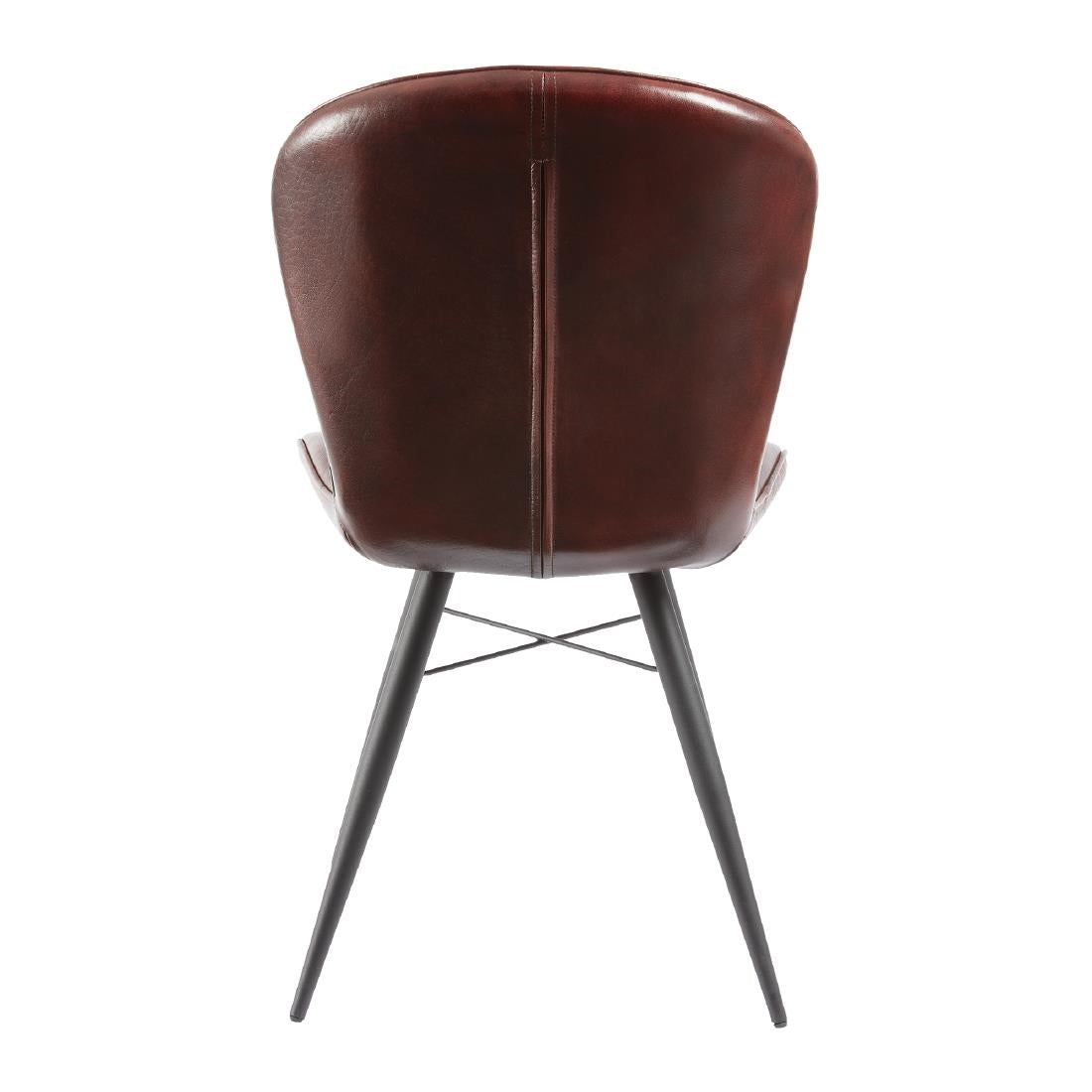 Lena Side Chair Claret Red leather (2 Pack)
