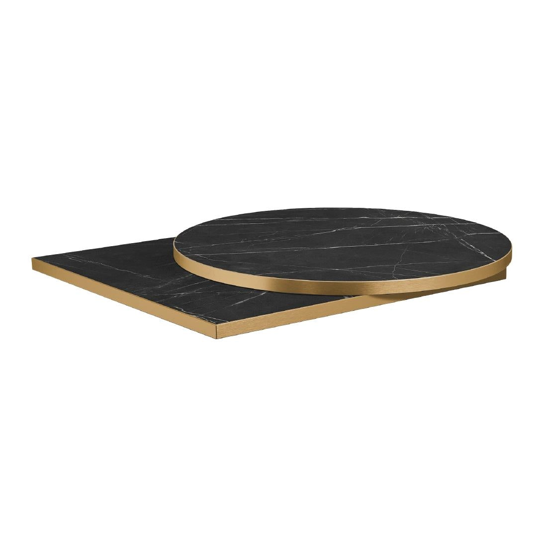Omega Square Laminate Table Top Black Marble 800x800mm