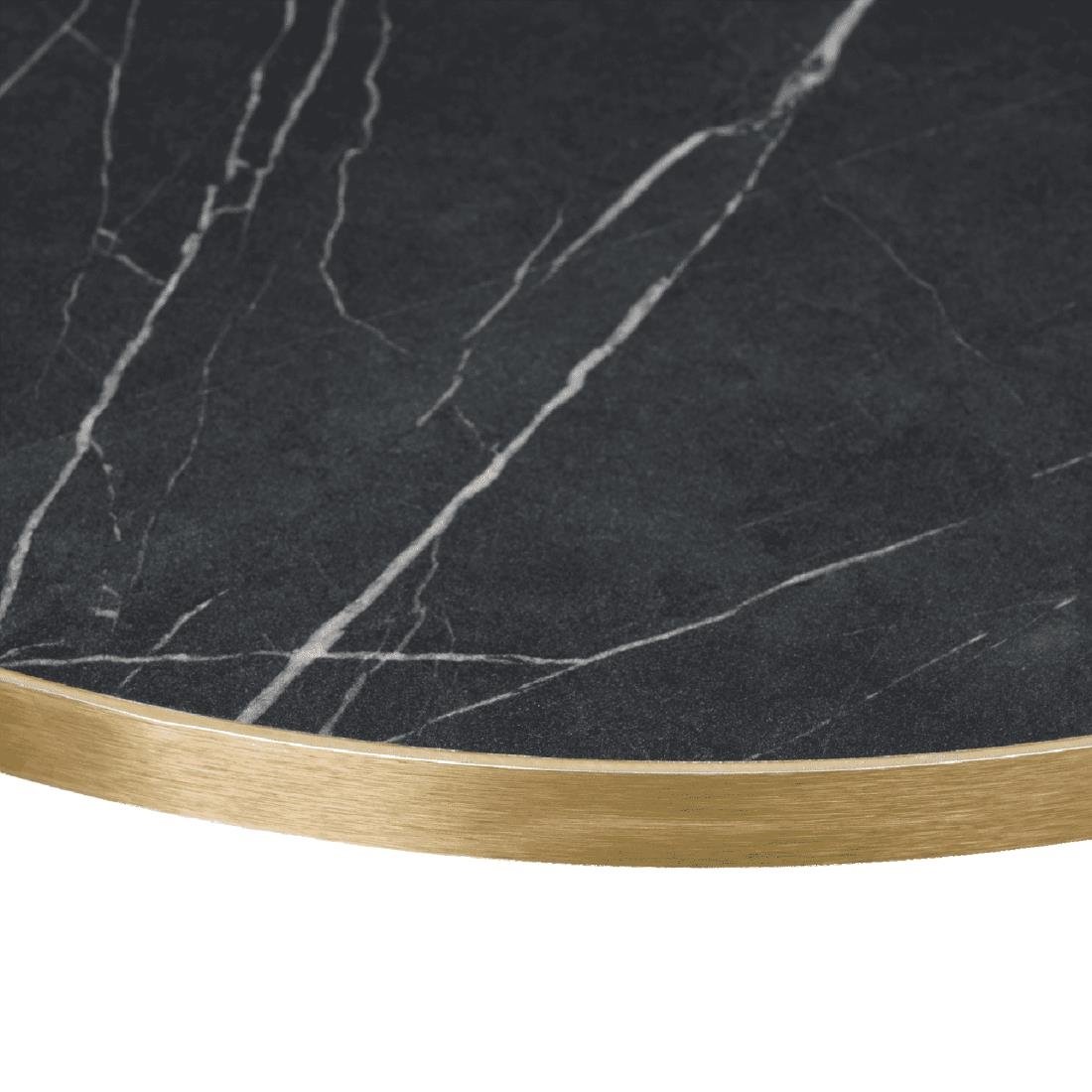 Omega Round Laminate Table Top Black Marble 600mm