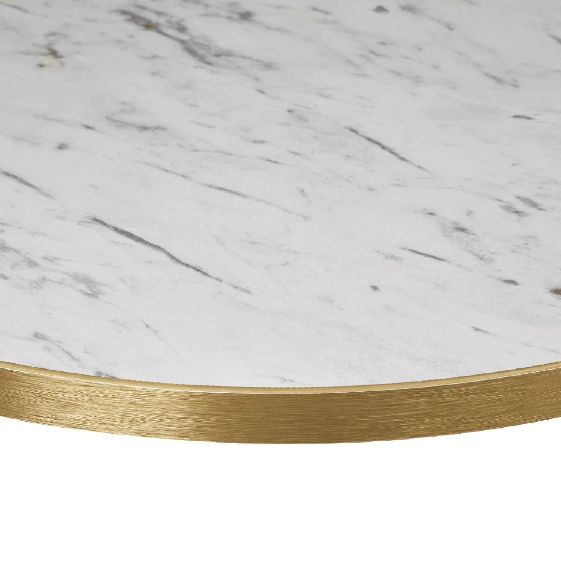 Omega Round Laminate Table Top White Carrara Marble 700mm