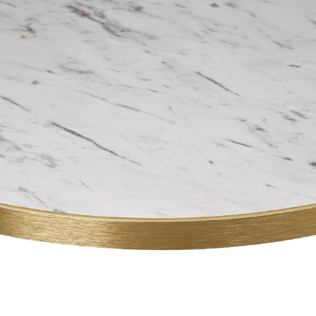 Omega Round Laminate Table Top White Carrara Marble 800mm