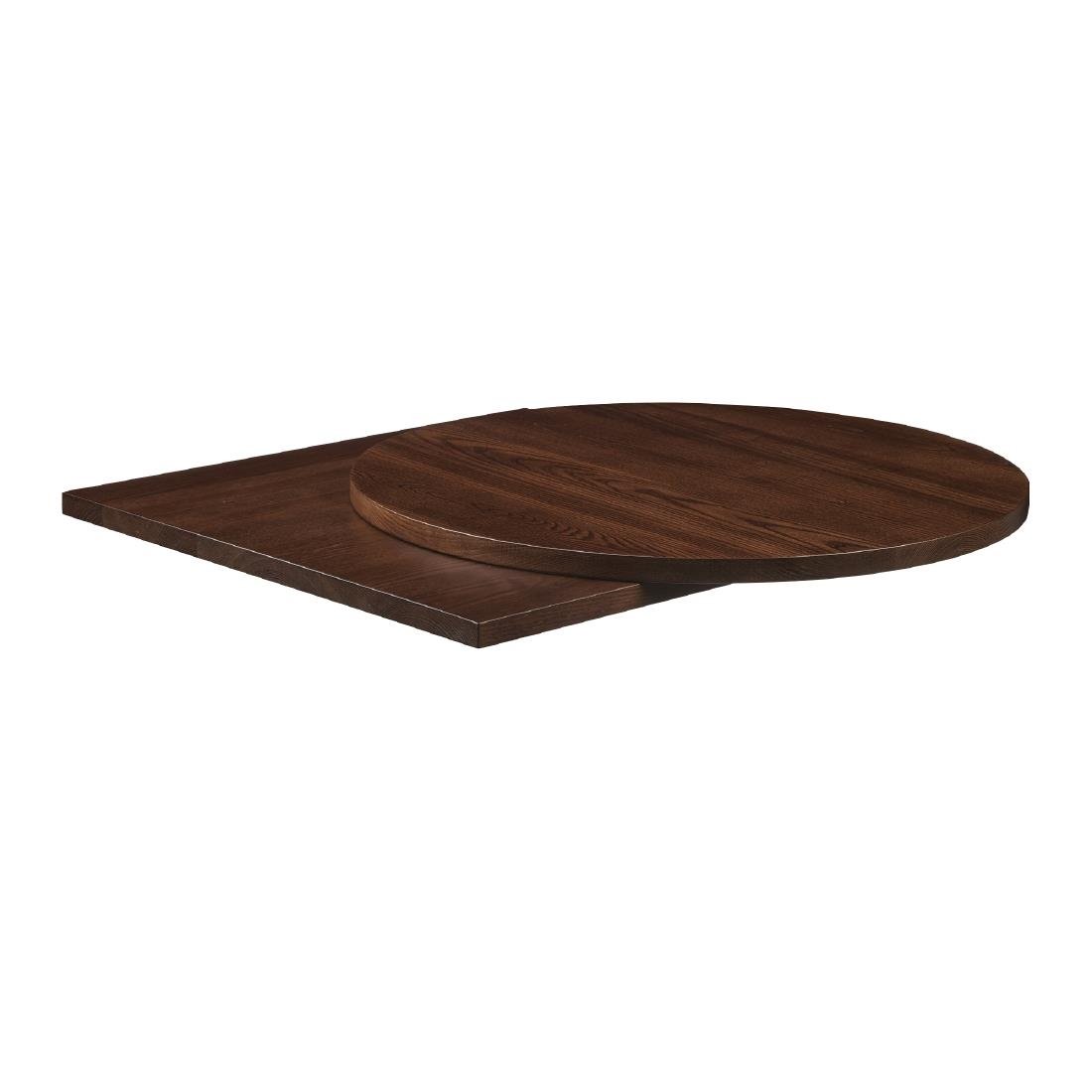 Solid Ash Dark Walnut Round Table Top 750mm