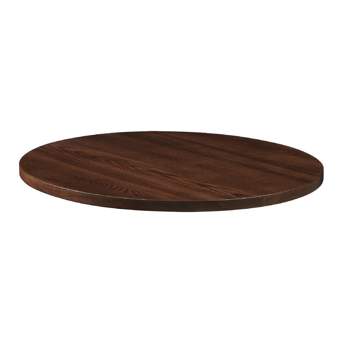 Solid Ash Dark Walnut Round Table Top 750mm