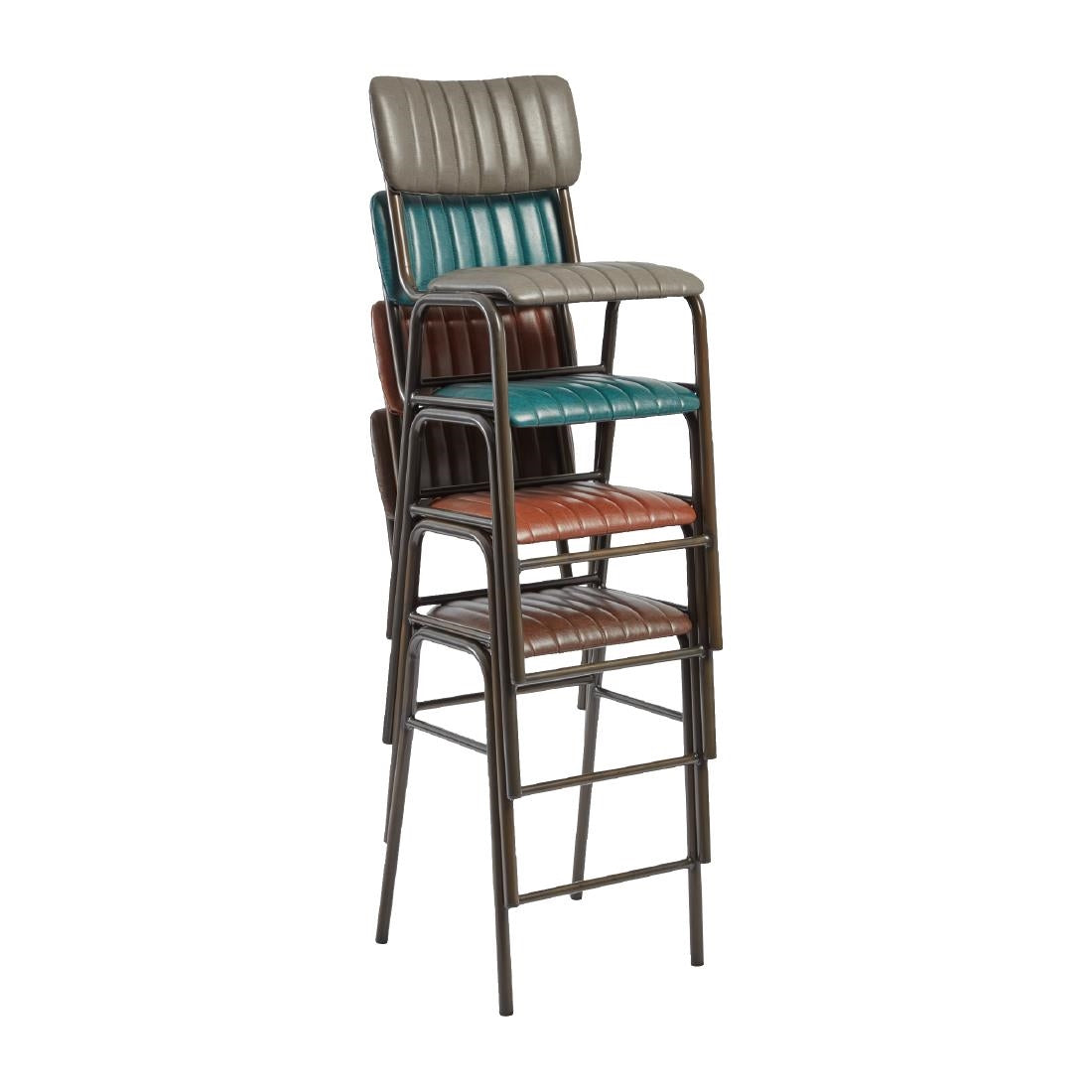 Tavo Stacking Mid Bar Stools Vintage Teal (2 Pack)
