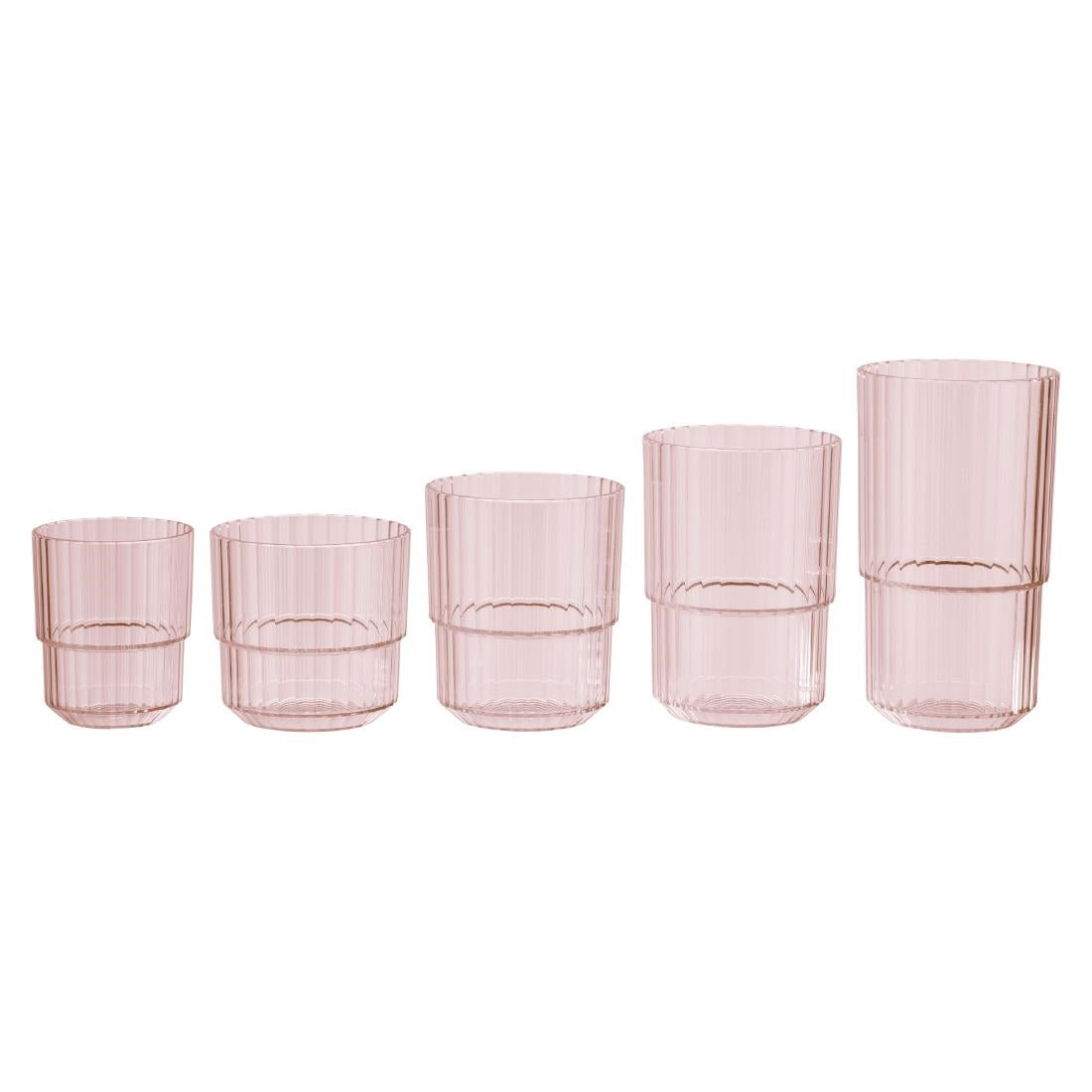 APS Linea Light Pink Drinking Cups 300ml (48 Pack)