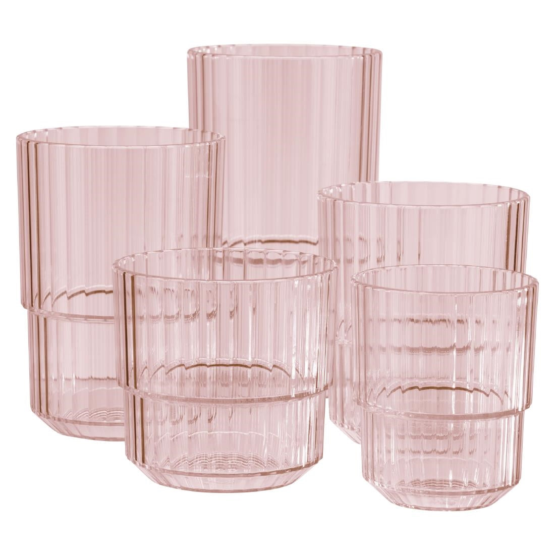 APS Linea Light Pink Drinking Cups 300ml (48 Pack)