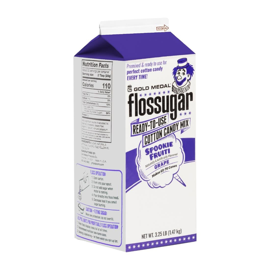 Flossugar Grape Ready to Use Cotton Candy Mix 1.47kg