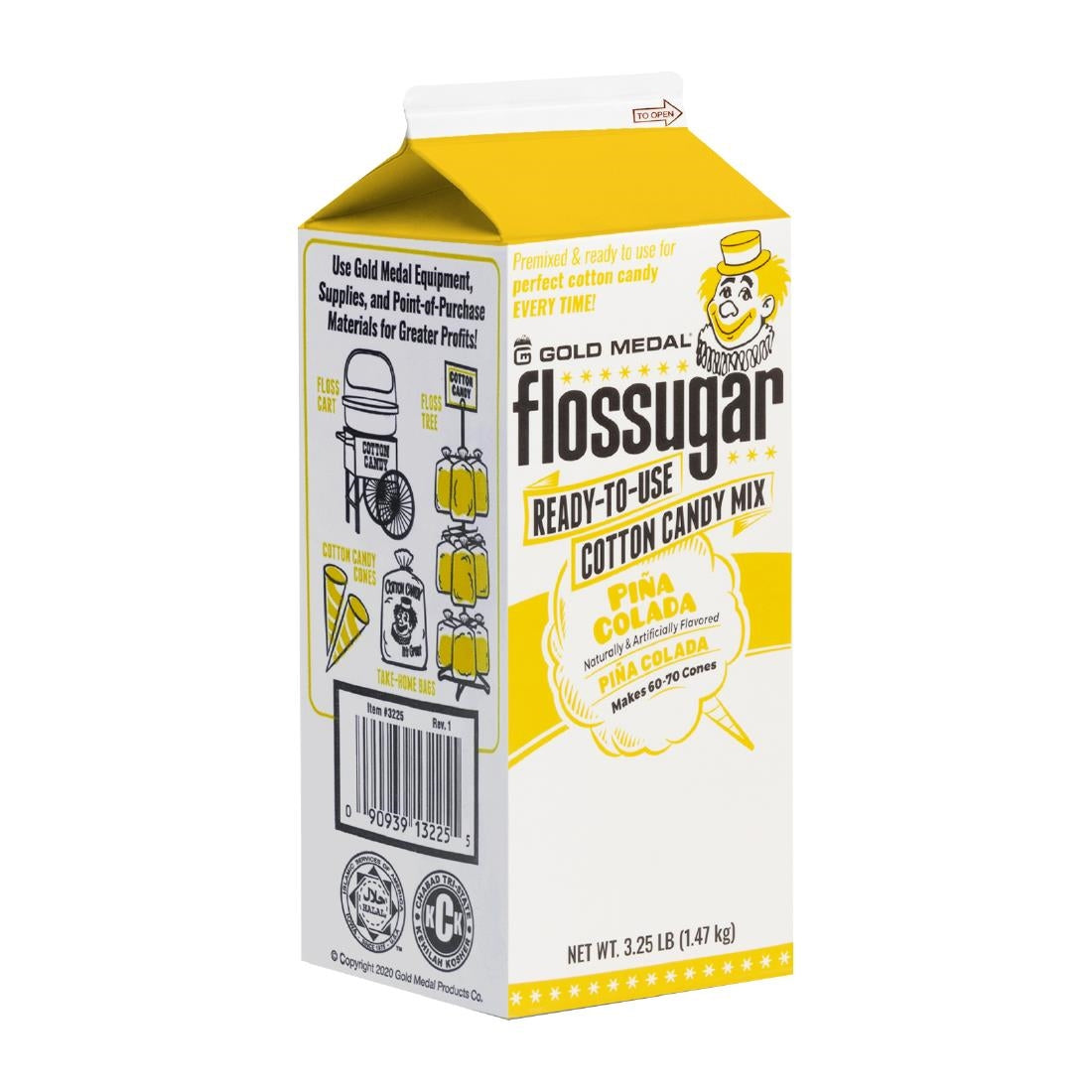 Flossugar Pina Colada Ready to Use Cotton Candy Mix 1.47kg