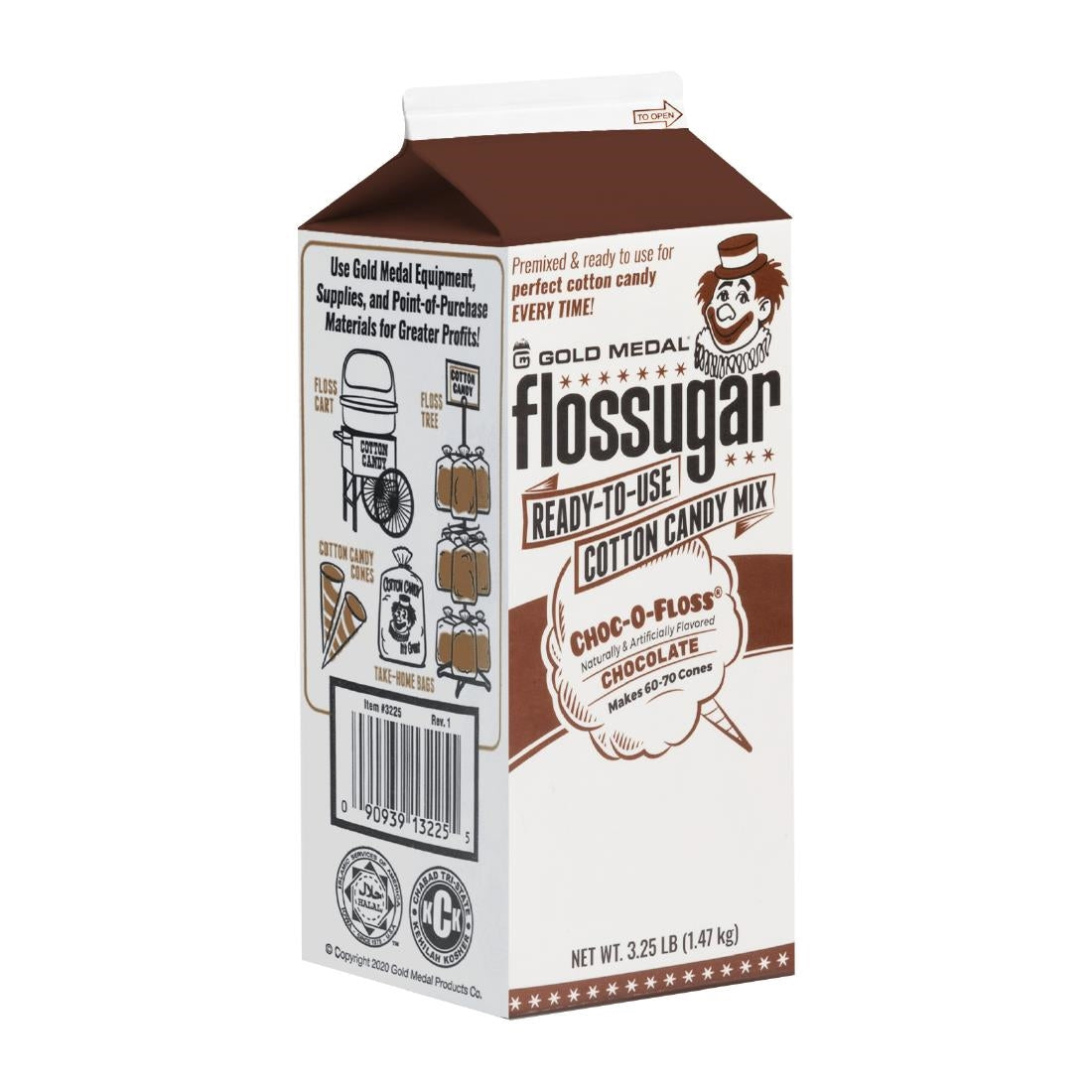 Flossugar Chocolate Ready to Use Cotton Candy Mix 1.47kg