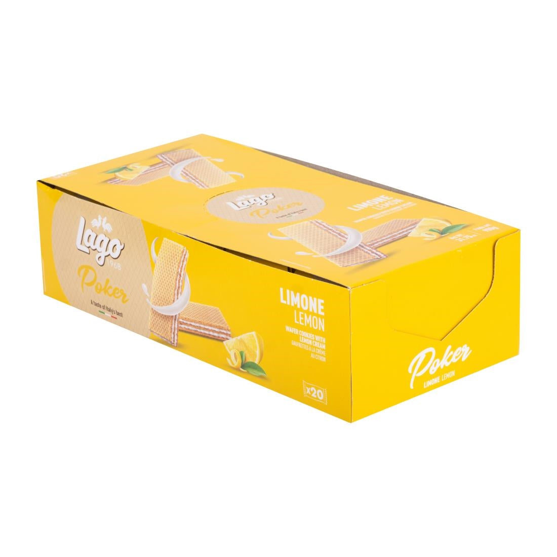Gastone Lago Poker Lemon Cream Wafers 45g (20 Pack)