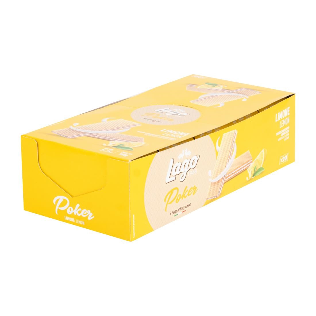 Gastone Lago Poker Lemon Cream Wafers 45g (20 Pack)