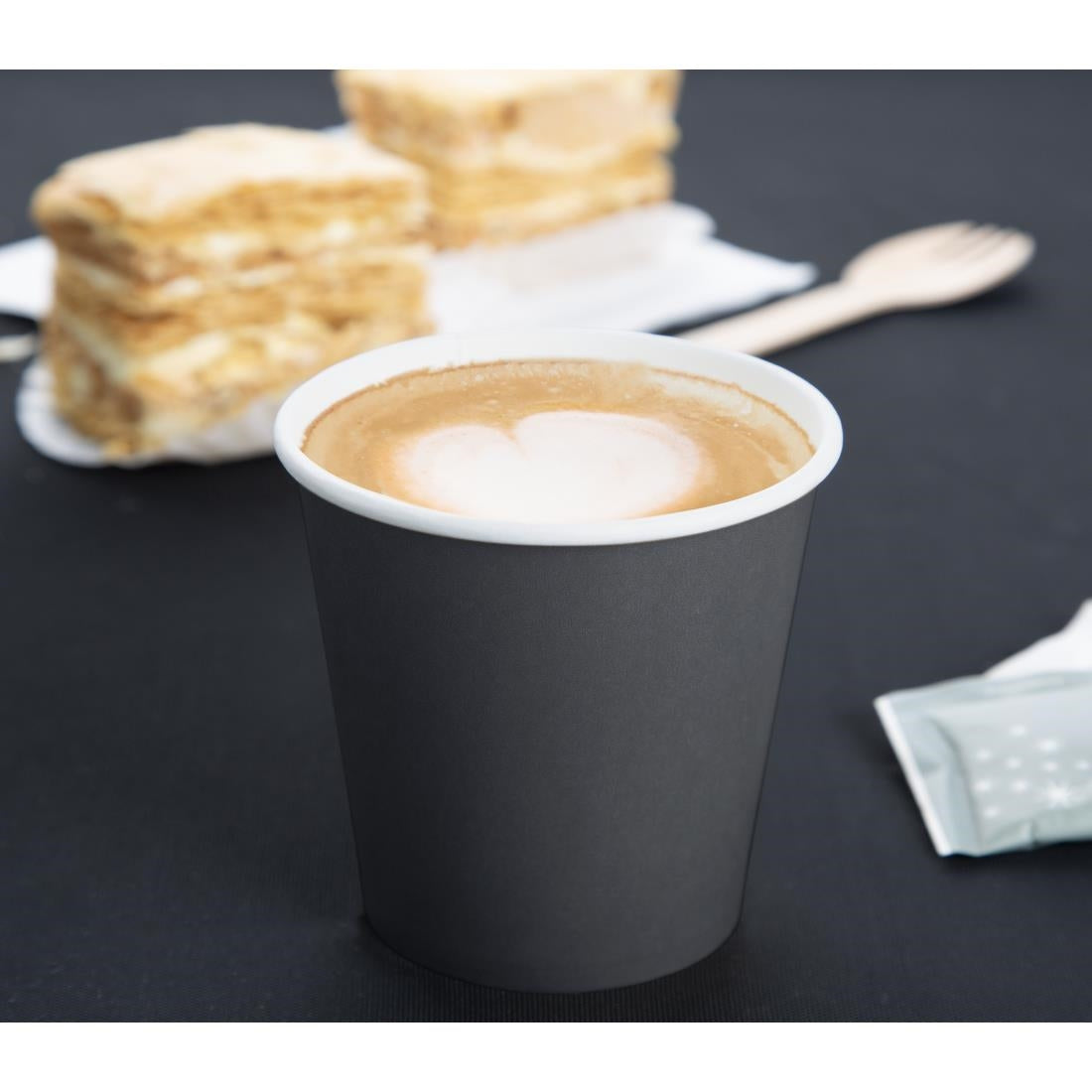 Fiesta Recyclable Hot Cups Single Wall Black 6oz (1000 Pack)