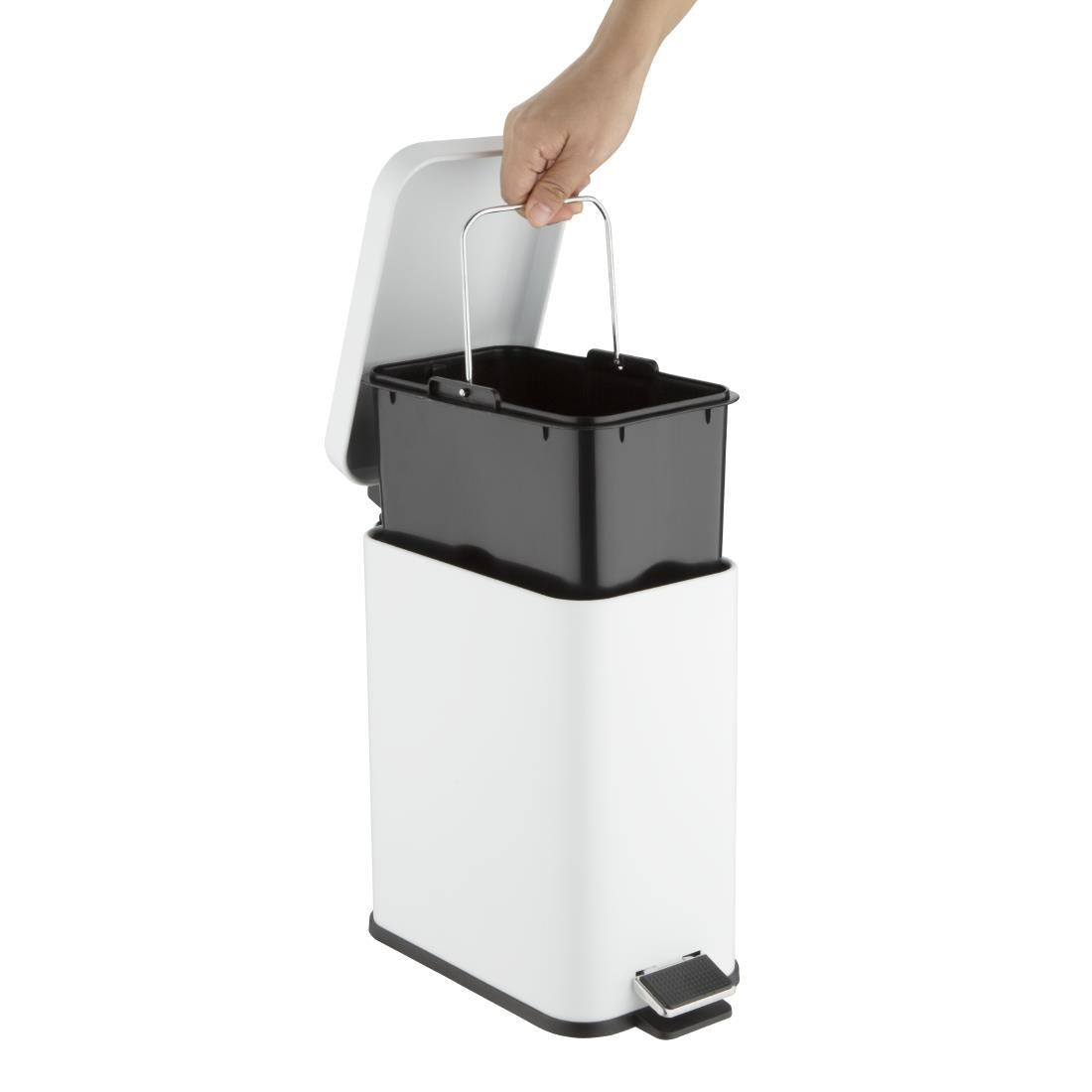 Jantex Slim Pedal Bin White 5Ltr
