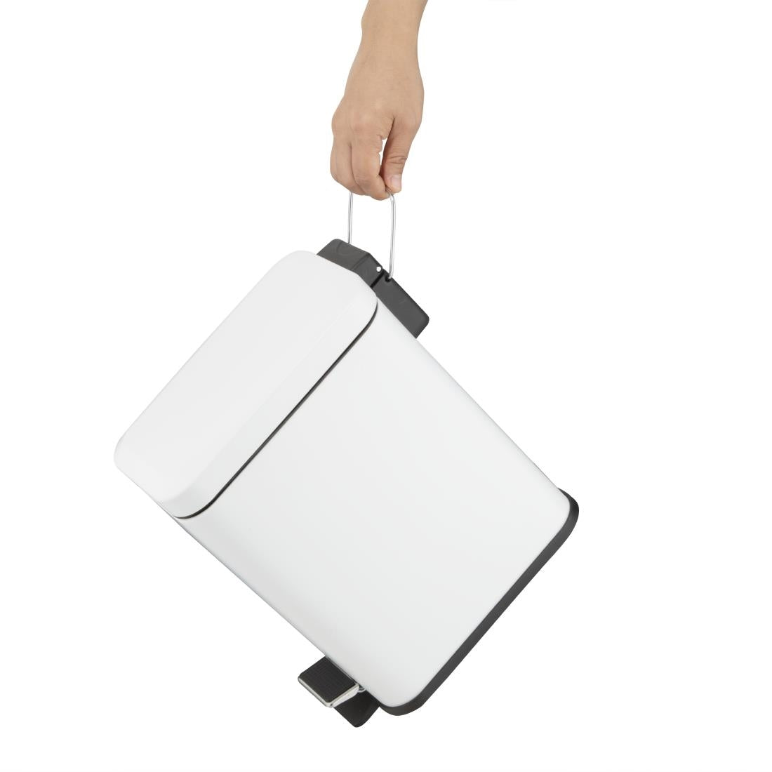 Jantex Slim Pedal Bin White 5Ltr