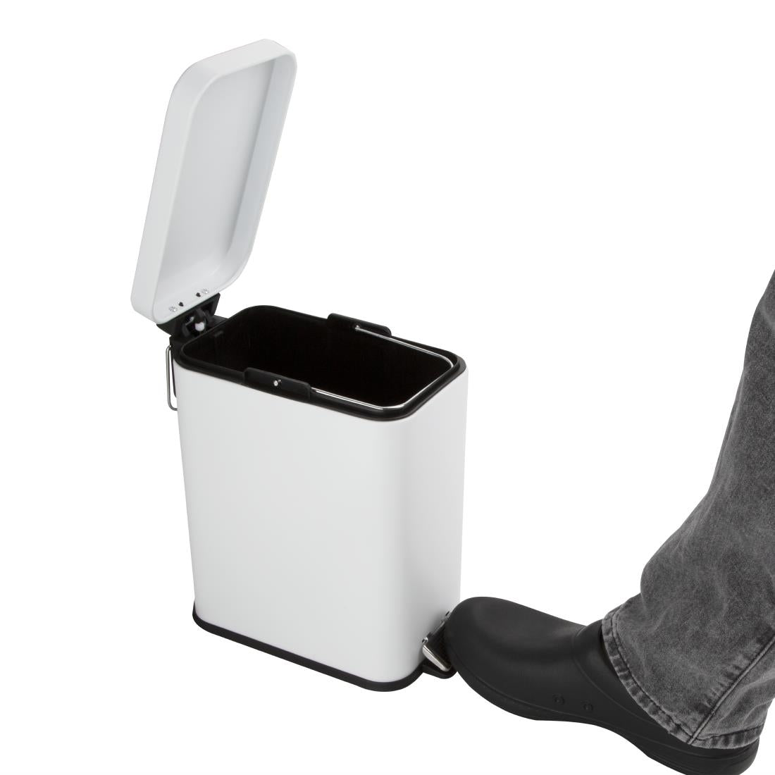 Jantex Slim Pedal Bin White 5Ltr