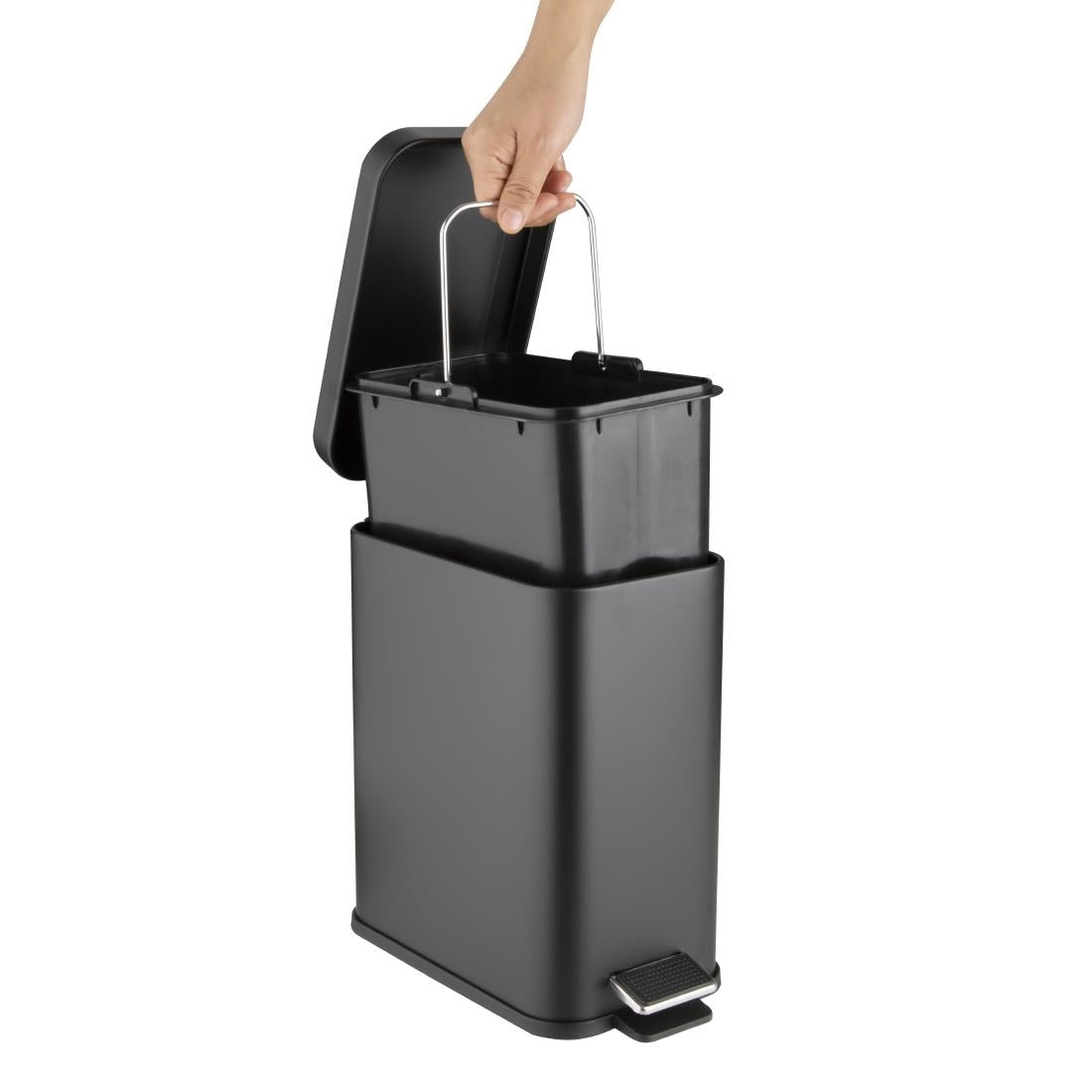 Jantex Slim Pedal Bin Black 5Ltr