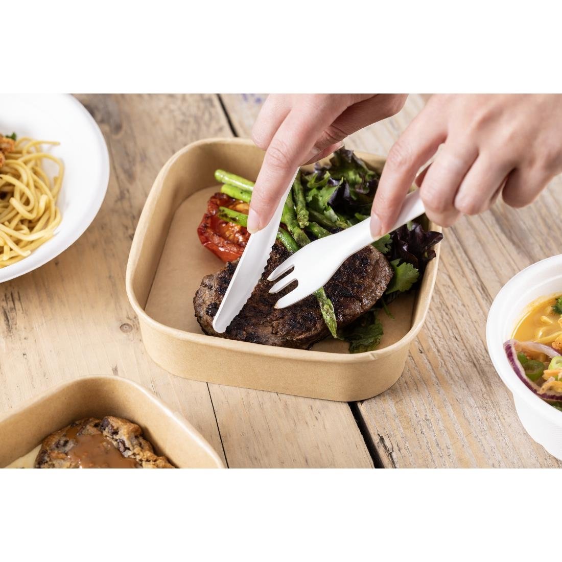 Fiesta Compostable Paper Forks 155mm (100 Pack)